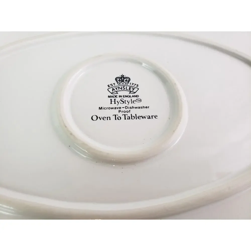 Aynsley Hystyle Cottage Garden Oval Bowl Baker Oven to Table Casserole 12
